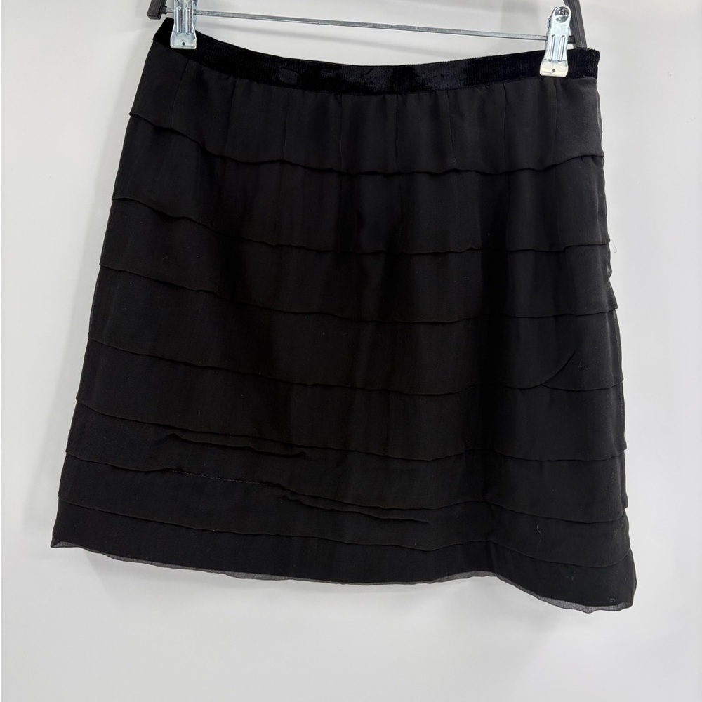 Lanvin hiver 2006 vintage designer designer black tiered skirt rare size 42(28)